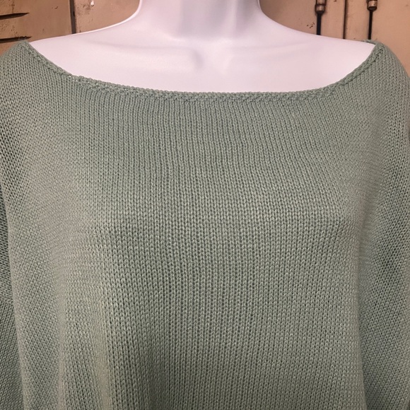 Nasty Gal Sweater Sage Green Crop Off The Shoulder Size M - Picture 6 of 9